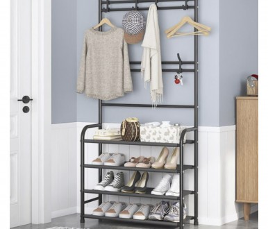 Універсальний вішак для одягу New simple floor clothes rack size 60X29.5X151 см
. . фото 4