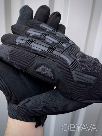 Тактические перчатки M-pact цвет черный с черными накладками