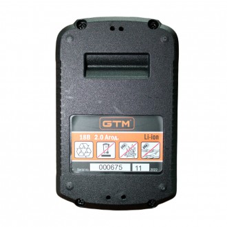 GTM B18V/2Аh - компактна і легка батарея, призначена для живлення акумуляторних . . фото 3