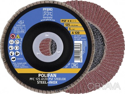 Pferd PSF STEELOX 125mm A80 PFF - абразивний пелюстковий круг, який застосовуєть. . фото 1