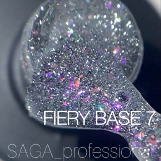 Saga Fiery Base светоотражающая 8 мл – камуфлирующая база для гель-лака из новой. . фото 2