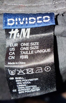 Кепка-восьмиклинка, хулиганка Divided H&M, 15%-шерсть, подкладка 100%-cotton. . фото 8
