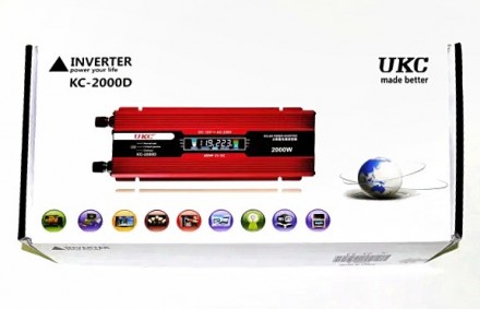 Преобразователь авто (инвертор) UKC 12V-220V 2000W можно использовать для зарядк. . фото 6
