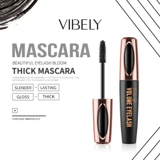 Інноваційна туш для вій 4D Vibely Volume Eyelash з ефектом подовження та збільше. . фото 6