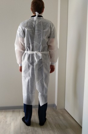 Одноразовый халат на завязках из спанбонда.Плотностью 30г/м2. Производство Украи. . фото 8