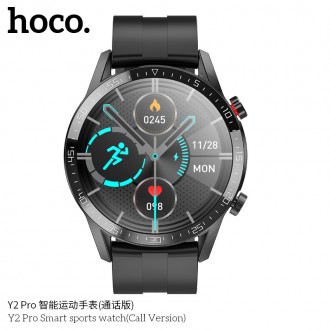Смарт Годинник Hoco Y2 Pro sports Чорний 
Смарт часы Hoco Y2 Pro sports - надежн. . фото 4