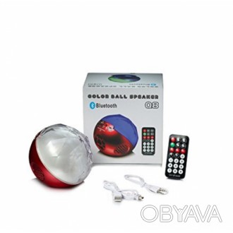 Цветной динамик в форме шара,Q8 High Fidelity Stereo Bluetooth+ пульт. . фото 1