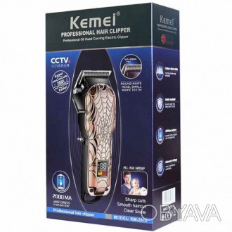 Машинка для стрижки волос и бороды аккумуляторная беспроводная Kemei LFJ KM-2616. . фото 1