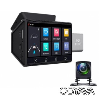 Видеорегистратор DVR K11 2камеры ADAS 3" Full HD 4G GPS WiFi BT Android 8.1. . фото 1