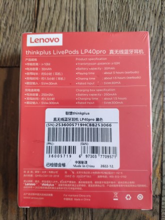 Продам наушники Lenovo Livepods LP40Pro thinkplus. Новые не распакованые.
Особе. . фото 3