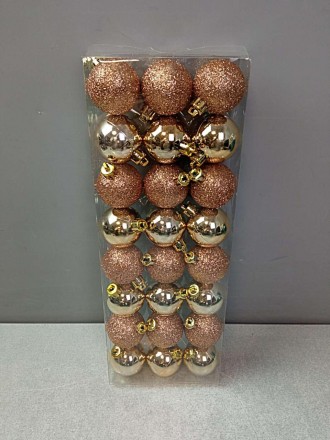 Елочные шары диаметром 4 сантиметра в золотом. В упаковке 24 шара одного цвета в. . фото 7