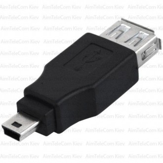 Перехідник, гніздо USB A — штекер mini USB 5pin, 1уп — 10 шт.
Перехідник, гніздо. . фото 3