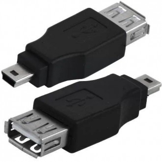 Перехідник, гніздо USB A — штекер mini USB 5pin, 1уп — 10 шт.
Перехідник, гніздо. . фото 2