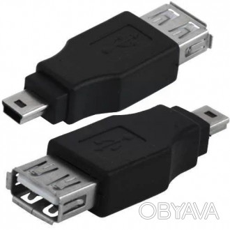 Перехідник, гніздо USB A — штекер mini USB 5pin, 1уп — 10 шт.
Перехідник, гніздо. . фото 1