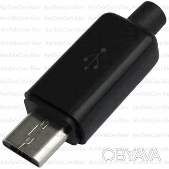 Штекер micro USB 5pin, під шнур, бакеліт, чорний, 1уп-100шт
Штекер micro USB 5 p. . фото 1