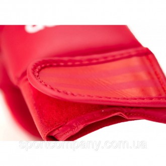 Перчатки для карате с лицензией WKF красные без защиты большого пальца кожзам на. . фото 6