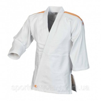Кимоно для дзюдо серии Club белое с оранжевыми полосами ADIDAS куртка + брюки + . . фото 4