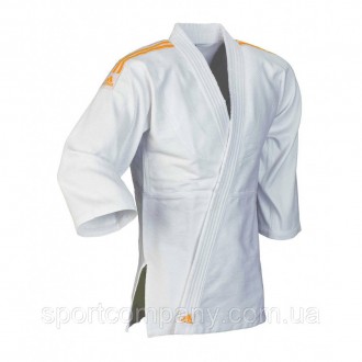 Кимоно для дзюдо серии Club белое с оранжевыми полосами ADIDAS куртка + брюки + . . фото 5