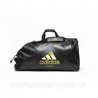 Дорожная черная сумка на колесах с золотым логотипом Adidas Judo сумка спортивна. . фото 11