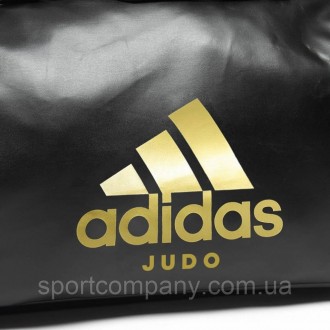 Дорожная черная сумка на колесах с золотым логотипом Adidas Judo сумка спортивна. . фото 9