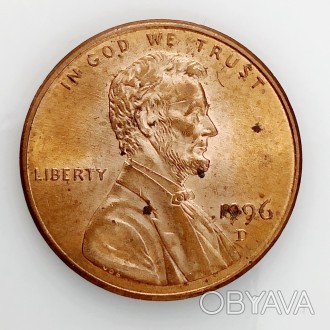 #701 США 1 цент 1996 Лінкольн Цент (Мітка монетного двору: D - Денвер)