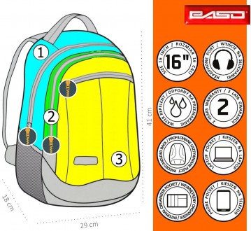 
 Яскравий жіночий рюкзак міський PASO 18-2808FLA16 22L Різні кольори з фламінго. . фото 8