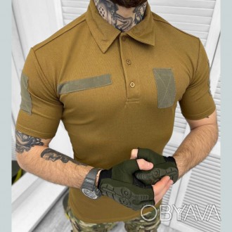 Тактическая футболка зсу поло для военнослужащих, футболка поло военная койот