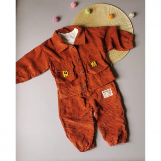 Дитячий вельветовий костюм трійка складається з кофти, реглану та штанів. Кофта . . фото 4