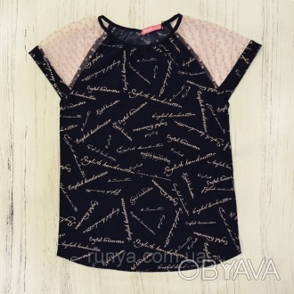 Блузка для девочки школьная синяя Olivia 128