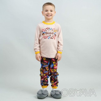 Крутая пижама для мальчика. Состоит из джемпера и штанов. Материал 100% хлопок. . . фото 1