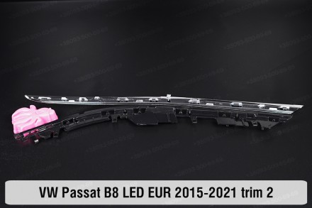 Хромированная накладка на фары VW Volkswagen Passat B8 LED EUR (2015-2019) VIII . . фото 5