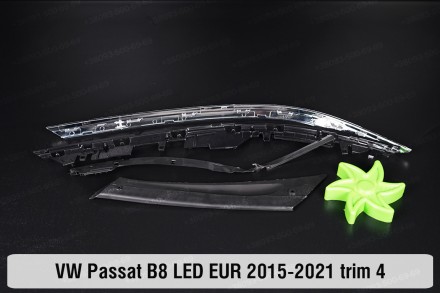 Хромированная накладка на фары VW Volkswagen Passat B8 LED EUR (2015-2019) VIII . . фото 3