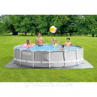 
Каркасний басейн Intex 26726 Premium (457х122 см) з картриджним фільтром, драби. . фото 8