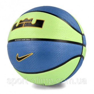 Мяч баскетбольный Nike PLAYGROUND 2.0 8P L JAMES DEFLATED LIME GLOW/BK/UNIVERSIT. . фото 4