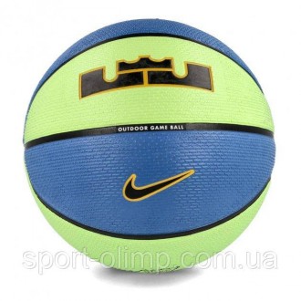 Мяч баскетбольный Nike PLAYGROUND 2.0 8P L JAMES DEFLATED LIME GLOW/BK/UNIVERSIT. . фото 2