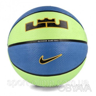 Мяч баскетбольный Nike PLAYGROUND 2.0 8P L JAMES DEFLATED LIME GLOW/BK/UNIVERSIT. . фото 1