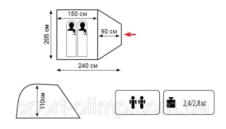 Двухместная универсальная туристическая палатка Tramp Lite Fly 2
предназначена д. . фото 3