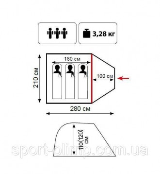 Трехместная универсальная туристическая палатка Tramp Lite Fly 3 однослойная oli. . фото 3