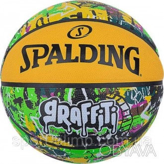 Баскетбольний м'яч Spalding Graffiti для гри в стрітбол виконаний у сучасному ди. . фото 1