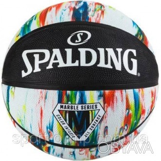 М'яч баскетбольний Spalding Marble Ball червоний, білий, синій size 7 84399Z. . фото 1