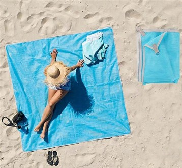 Большой сетчатый коврик для пляжа, пикника 200х200 см Retoo 
S045 blue
Большой п. . фото 11