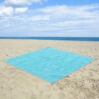 Большой сетчатый коврик для пляжа, пикника 200х200 см Retoo 
S045 blue
Большой п. . фото 3