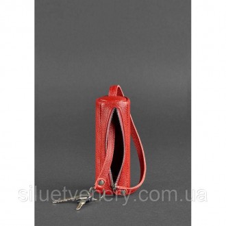 Шкіряна ключниця червоного кольору - ідеальний аксесуар для любительок практични. . фото 3