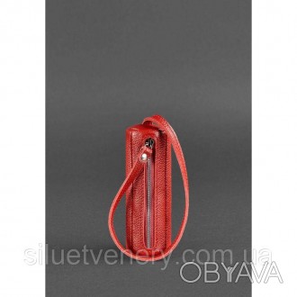 Шкіряна ключниця червоного кольору - ідеальний аксесуар для любительок практични. . фото 1