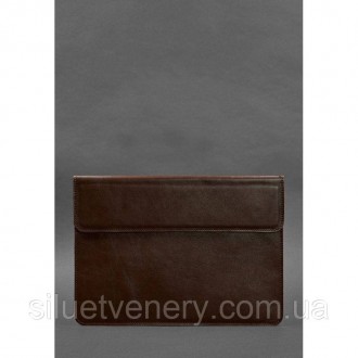  Шкіряний чорний чохол для MacBook 14 - стильний аксесуар, який захистить ваш пр. . фото 2