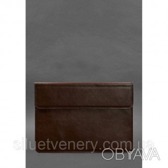  Шкіряний чорний чохол для MacBook 14 - стильний аксесуар, який захистить ваш пр. . фото 1