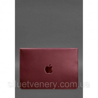 Шкіряний чохол-конверт для MacBook 14 виділяється плавністю ліній і простотою ди. . фото 3