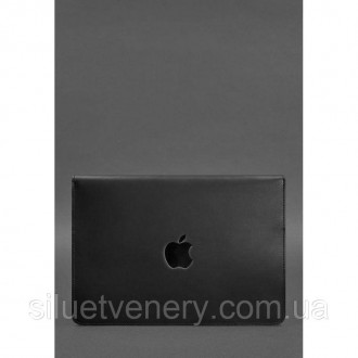  Шкіряний чорний чохол для MacBook 14 - стильний аксесуар, який захистить ваш пр. . фото 3