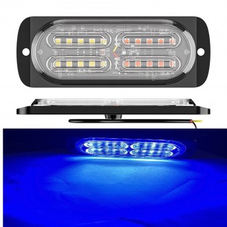 Стробоскоп 20 LED Blue 12-24V 1шт 12 режимов, синий проблесковый маячок
	20 диод. . фото 2