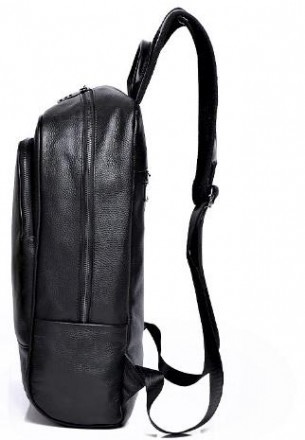 
	Классический кожаный рюкзак для ноутбука унисекс из телячьей зернистой кожи. В. . фото 8